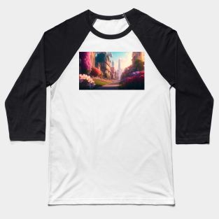 City street with beautiful flowers Baseball T-Shirt